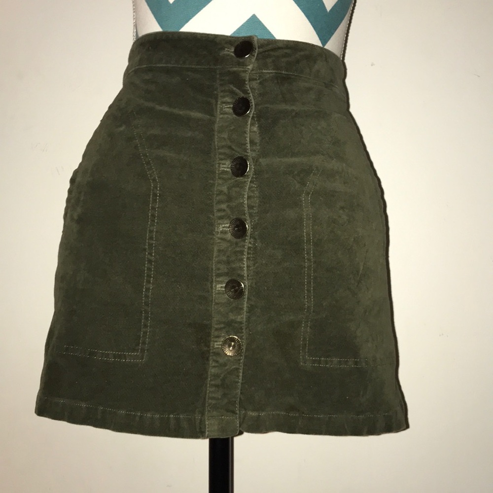 Button front mini skirt